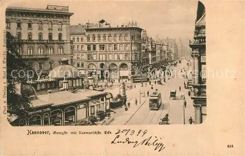 AK / Ansichtskarte Strassenbahn Hannover Georgstrasse Karmarschstrasse Hotel Continental 
