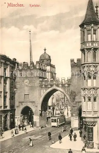 AK / Ansichtskarte Strassenbahn M?nchen Karlstor  