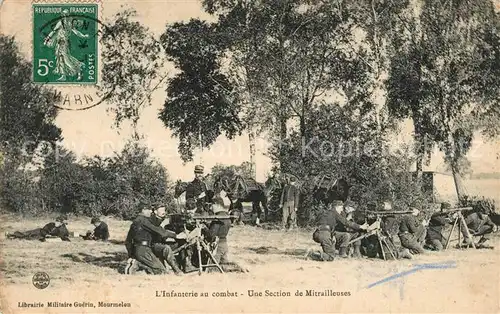 AK / Ansichtskarte Militaria_Frankreich Infanterie au Combat Section de Mitrailleuses  Militaria Frankreich