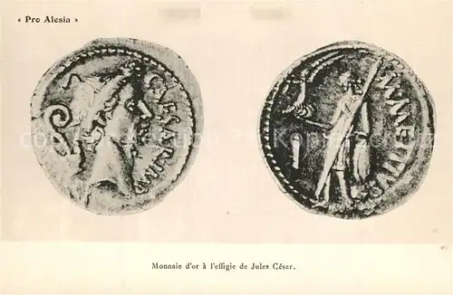 AK / Ansichtskarte Alesia(Roman War)_Alise Sainte Reine Monnaie d or a l effigie de Jules Cesar 