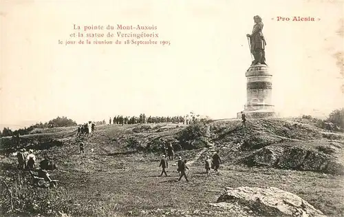 AK / Ansichtskarte Alesia(Roman War)_Alise Sainte Reine La Point du Mont Auxois et Statue de Vercingetorix 