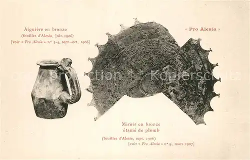 AK / Ansichtskarte Alesia(Roman War)_Alise Sainte Reine Miroir en bronze Aiguiere en bronze 