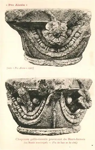 AK / Ansichtskarte Alesia(Roman War)_Alise Sainte Reine Chapiteau gallo romain provenant du Mont Auxois Ausgrabungen 