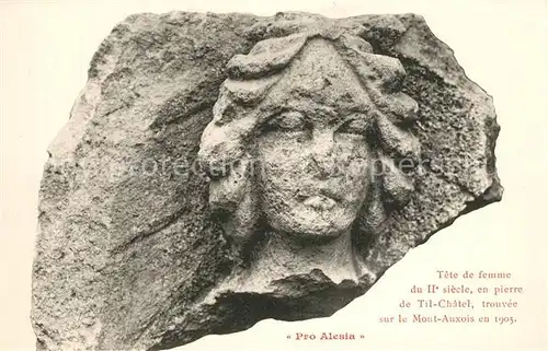 AK / Ansichtskarte Alesia(Roman War)_Alise Sainte Reine Tete de femme du IIe siecle Ausgrabungen 