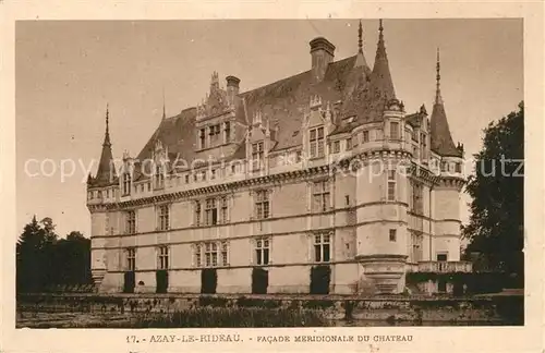 AK / Ansichtskarte Azay le Rideau Facade meridionale du chateau Azay le Rideau