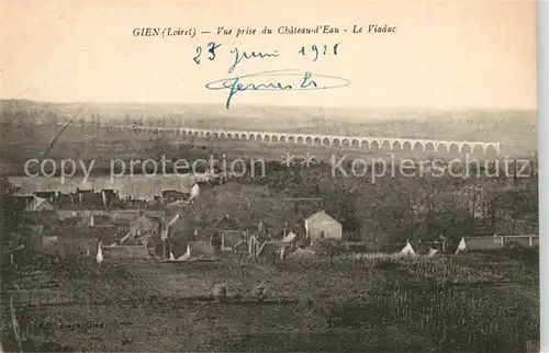 AK / Ansichtskarte Gien Vue prise du Chateau d Eau Viaduc Gien