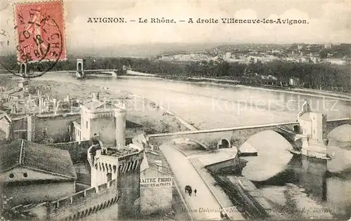 AK / Ansichtskarte Avignon_Vaucluse Vue panoramique sur le Rhone a droite Villeneuve les Avignon Avignon Vaucluse