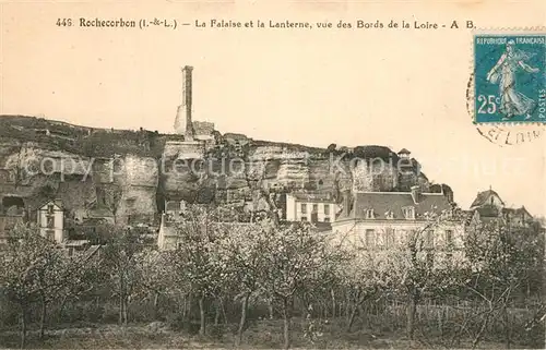 AK / Ansichtskarte Rochecorbon La Falaise et la Lanterne vue des Bords de la Loire Rochecorbon