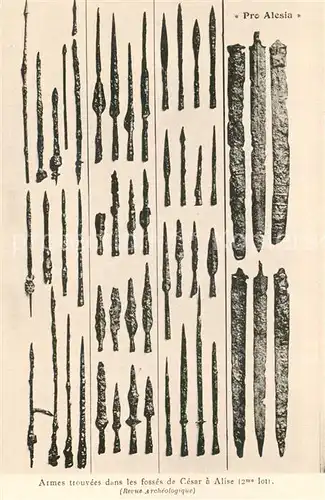 AK / Ansichtskarte Alesia(Roman War)_Alise Sainte Reine Armes trouvees dans les fosses de Cesar Ausgrabungen 