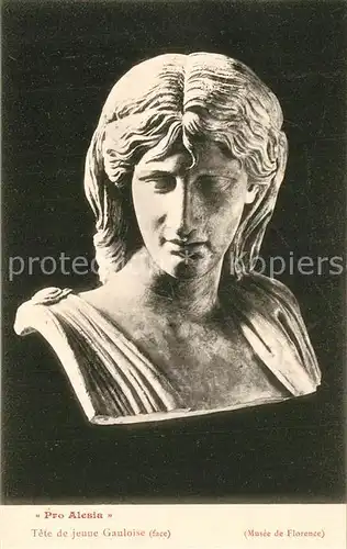 AK / Ansichtskarte Alesia(Roman War)_Alise Sainte Reine Tete de jeune Gauloise Musee de Florence Ausgrabungen 