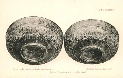 AK / Ansichtskarte Alesia(Roman War)_Alise Sainte Reine Deux bols ornes poterie samienne Ausgrabungen 
