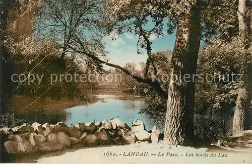 AK / Ansichtskarte Landau_Pfalz Le Parc Les bords du Lac Landau Pfalz