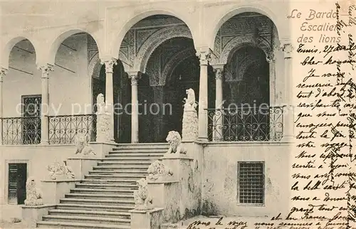 AK / Ansichtskarte Le_Bardo_Tunis Escalier des lions Le_Bardo_Tunis