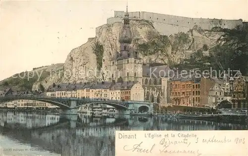 AK / Ansichtskarte Dinant_Wallonie Eglise et la Citadelle Dinant Wallonie