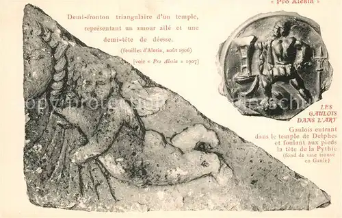 AK / Ansichtskarte Alesia(Roman War)_Alise Sainte Reine Demi fronton triangulaire dun temple Les Gaulois dans l Art 