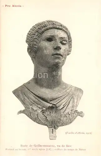 AK / Ansichtskarte Alesia(Roman War)_Alise Sainte Reine Buste de Gallo romaine vu de face 