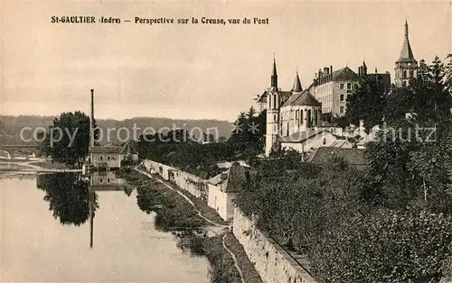 AK / Ansichtskarte Saint Gaultier Perspective sur la Creuse vue du Pont Saint Gaultier