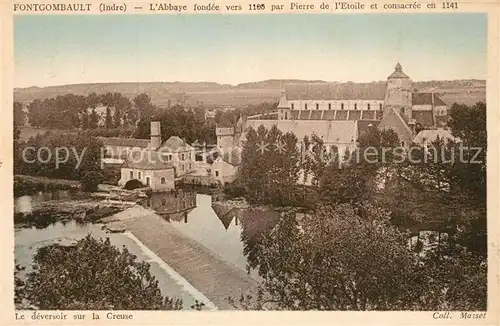 AK / Ansichtskarte Fontgombault Abbaye fondee vers 1165  Le deversoir sur la Creuse Fontgombault