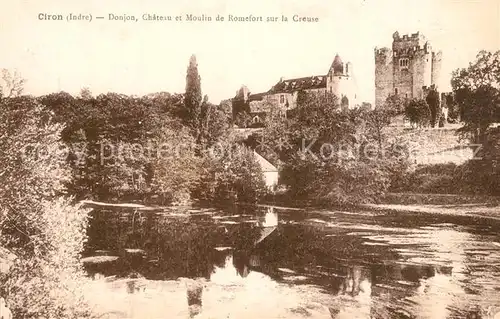 AK / Ansichtskarte Ciron Donjon Chateau et Moulin de Romefort sur la Creuse Ciron
