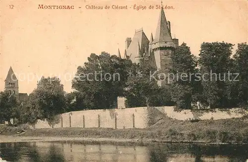AK / Ansichtskarte Montignac_Dordogne Chateau de Clerant Eglise de St Leon Montignac Dordogne