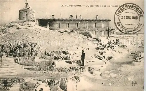 AK / Ansichtskarte Le_Puy_de_Dome Observatoire et les Ruines sous la Neige Le_Puy_de_Dome