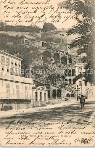 AK / Ansichtskarte Nice_Alpes_Maritimes Le Escalier lusage Chateau Nice_Alpes_Maritimes