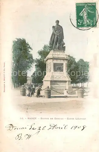 AK / Ansichtskarte Nancy_Lothringen Statue de Drouout Cours Leopold Nancy Lothringen