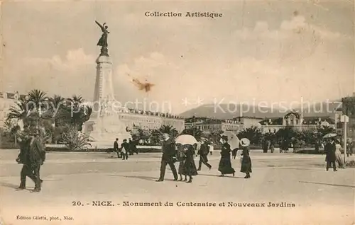 AK / Ansichtskarte Nice_Alpes_Maritimes Monument du Centenaire et nouveaux jardins Nice_Alpes_Maritimes