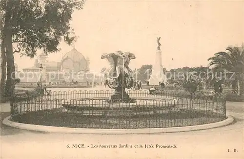 AK / Ansichtskarte Nice_Alpes_Maritimes Les nouveaux jardins Fontaine et le Jetee Promenade Nice_Alpes_Maritimes