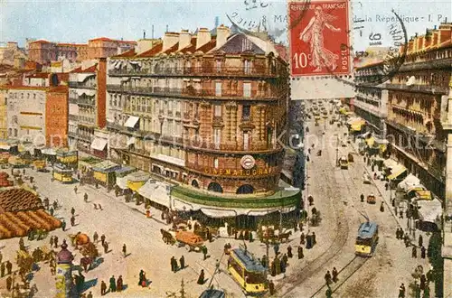 AK / Ansichtskarte Marseille_Bouches du Rhone Place de la Republique Marseille