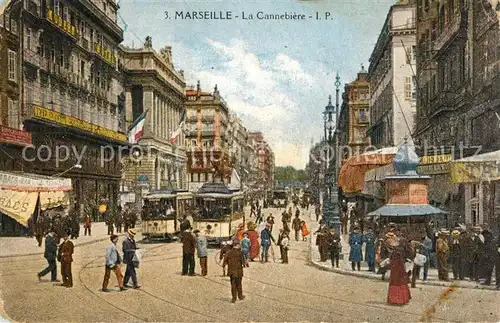 AK / Ansichtskarte Marseille_Bouches du Rhone La Cannebiere Tram Marseille