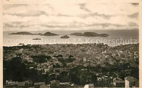 AK / Ansichtskarte Marseille_Bouches du Rhone Les Iles vues de Notre Dame de la Garde Cote d Azur Marseille