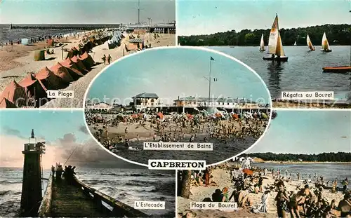 AK / Ansichtskarte Capbreton Plage Etablissement de Bains Estacade Phare Regates au Bouret 