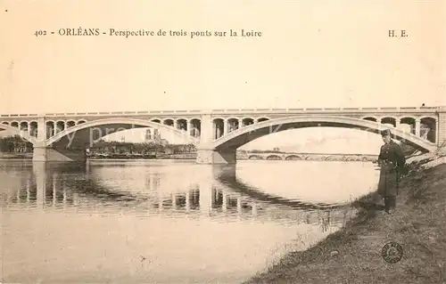 AK / Ansichtskarte Orleans_Loiret Perspectives de trois ponts sur la Loire Orleans_Loiret