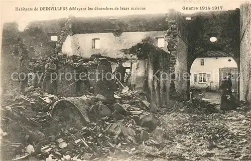 AK / Ansichtskarte Deinvillers Guerre 1914 17 Habitants de Deinvillers deblayant les decombres de leurs maisons Deinvillers