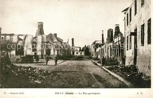 AK / Ansichtskarte Billy Berclau La Rue principale Guerre 1914 Billy Berclau