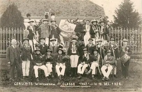 AK / Ansichtskarte Wintzenheim_Winzenheim_Elsass Conscrits Classe 1927 