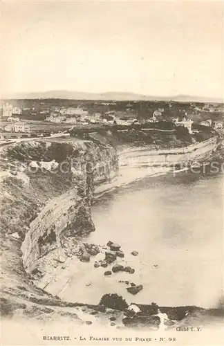 AK / Ansichtskarte Biarritz_Pyrenees_Atlantiques Falaise vue du Phare Biarritz_Pyrenees