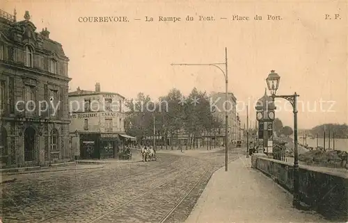 AK / Ansichtskarte Courbevoie La Rampe du Pont Place du Port Courbevoie