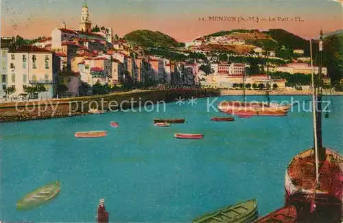 AK / Ansichtskarte Menton_Alpes_Maritimes Le port Menton_Alpes_Maritimes