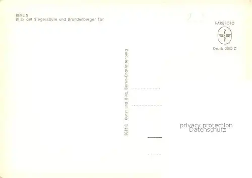 AK / Ansichtskarte Berlin Panorama Blick auf Siegessaeule und Brandenburger Tor Berlin