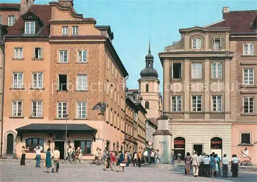 AK / Ansichtskarte Warszawa Schlossplatz Glockenturm St Martinskirche Warszawa