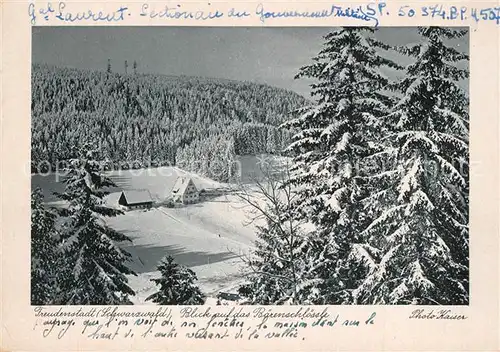 AK / Ansichtskarte Freudenstadt Blick auf Baerenschloessle Winterlandschaft Schwarzwald Freudenstadt