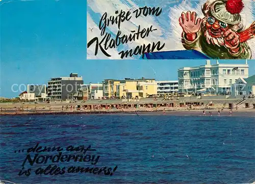 AK / Ansichtskarte Norderney_Nordseebad Strand am Westbad Klabautermann Norderney_Nordseebad