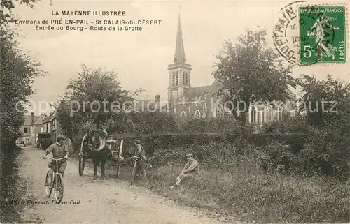 AK / Ansichtskarte Saint Calais du Desert Entree du Bourg Route de la Grotte Eglise Saint Calais du Desert