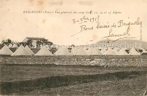 AK / Ansichtskarte Brignoles Vue generale du camp Tentes Brignoles