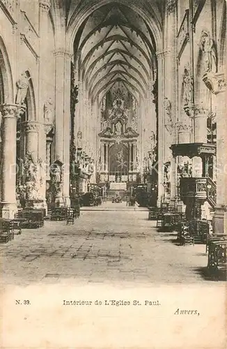 AK / Ansichtskarte Anvers_Antwerpen Eglise Saint Paul Interieur Anvers Antwerpen