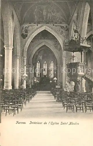 AK / Ansichtskarte Furnes Eglise Saint Nicolas  Interieur Furnes