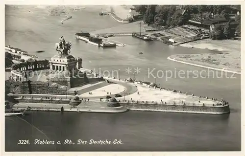 AK / Ansichtskarte Koblenz_Rhein Das Deutsche Eck Koblenz_Rhein