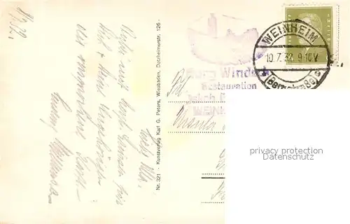 AK / Ansichtskarte Weinheim_Bergstrasse W S C Wachenburg Weinheim_Bergstrasse